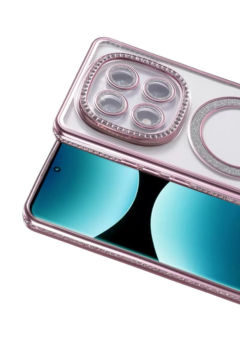 Mey İthalat® Redmi Note 15 Pro 5G Joke Simli Magneticsafe Kılıf - Pembe