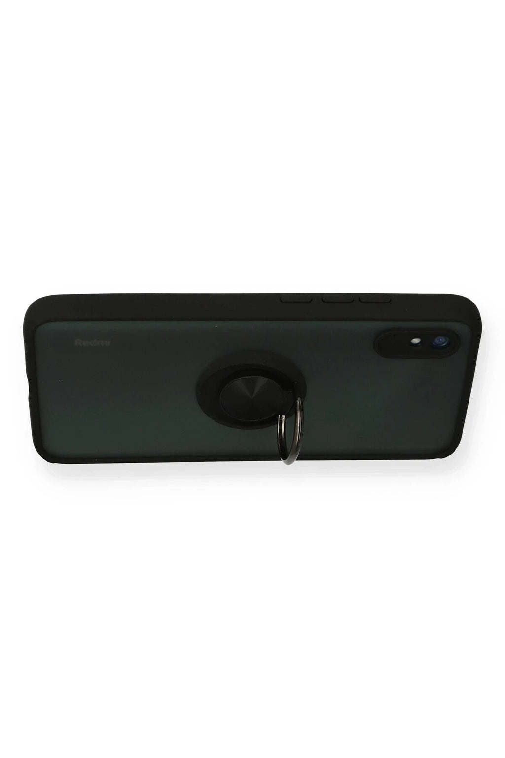 Mey İthalat® Redmi 9A Kılıf Montreal Yüzüklü Silikon Kapak - Siyah