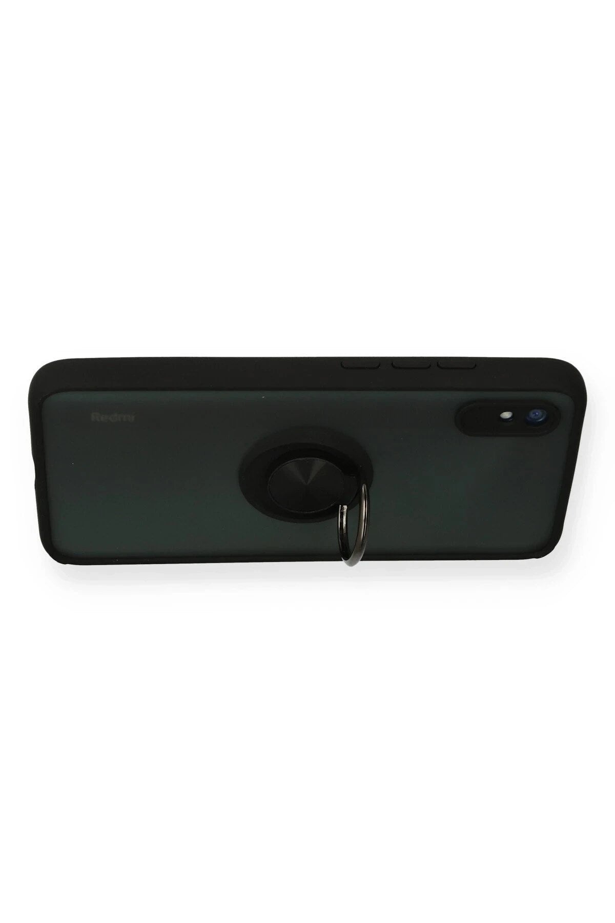 Mey İthalat® Redmi 9A Kılıf Montreal Yüzüklü Silikon Kapak - Siyah