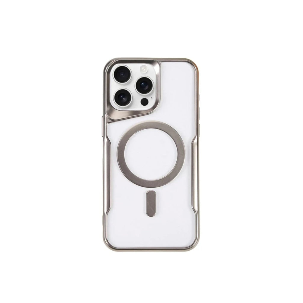 Mey İthalat® iPhone 14 Pro Kılıf Boyi Magsafe Silikon Kapak - Gümüş