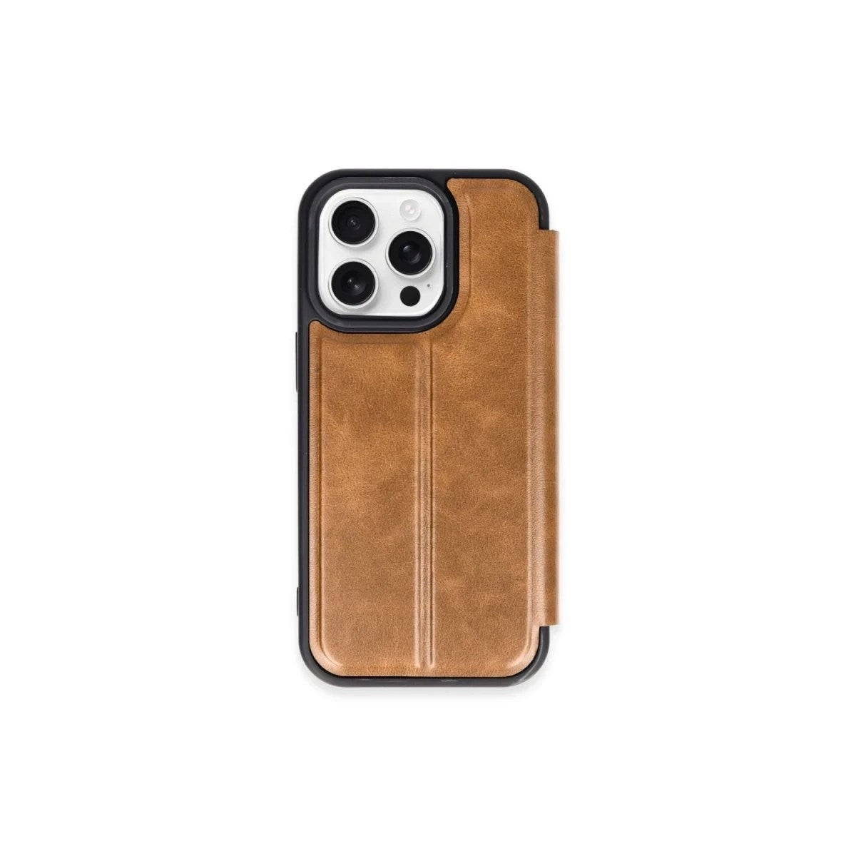 Mey İthalat® iPhone 15 Pro Max Kılıf Flip Cover - Taba