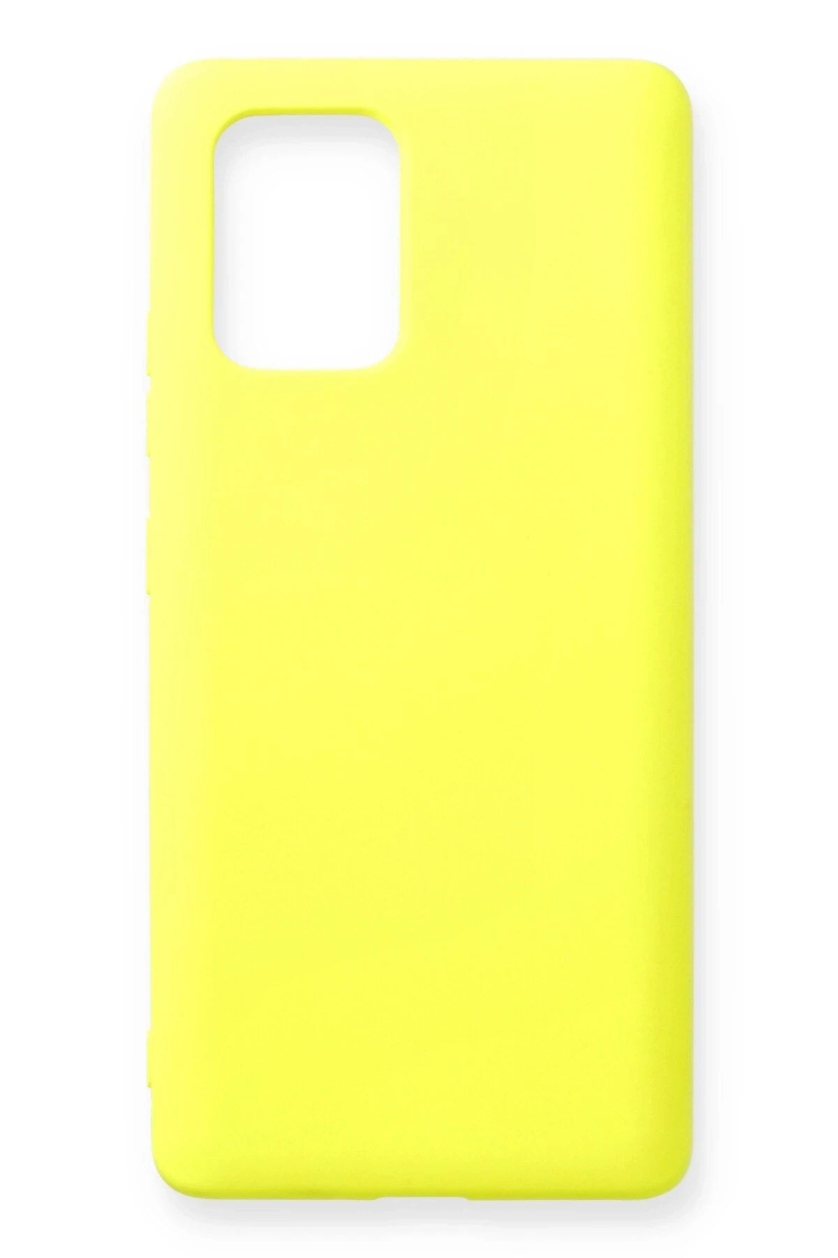 Mey İthalat® Samsung Galaxy A91 / S10 Lite Kılıf Nano içi Kadife Silikon - Sarı