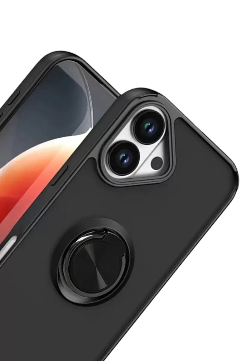 Mey İthalat® iPhone 17 Montreal Yüzüklü Silikon Kapak - Siyah