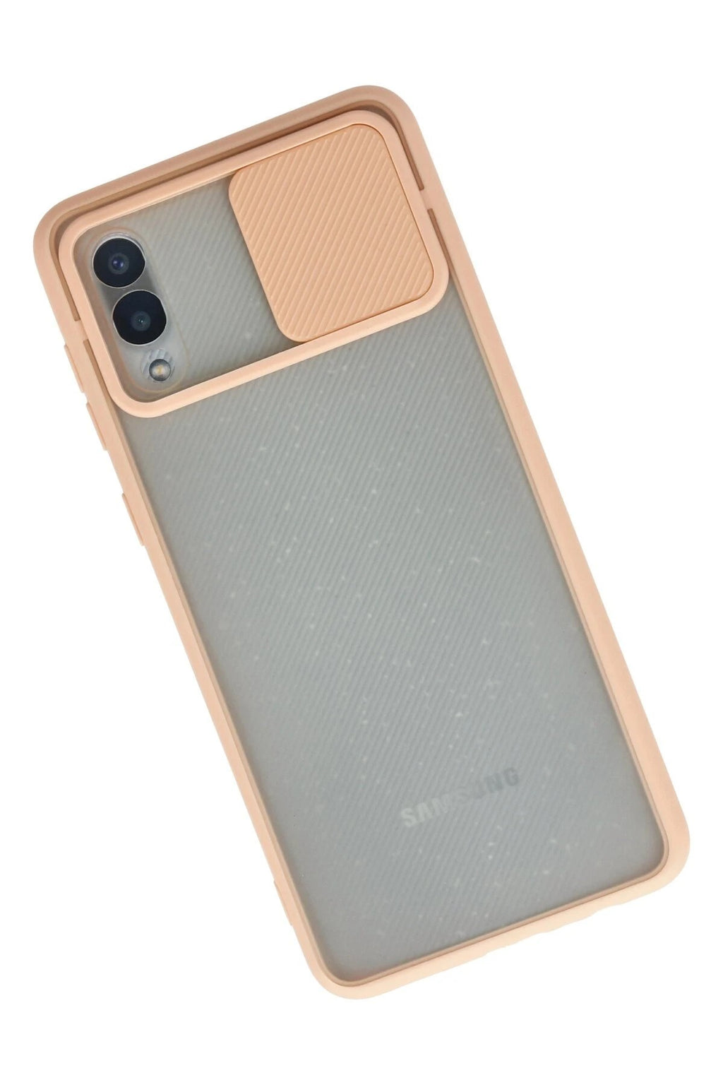 Mey İthalat® Samsung Galaxy A02 Kılıf Palm Buzlu Kamera Sürgülü Silikon - Pembe