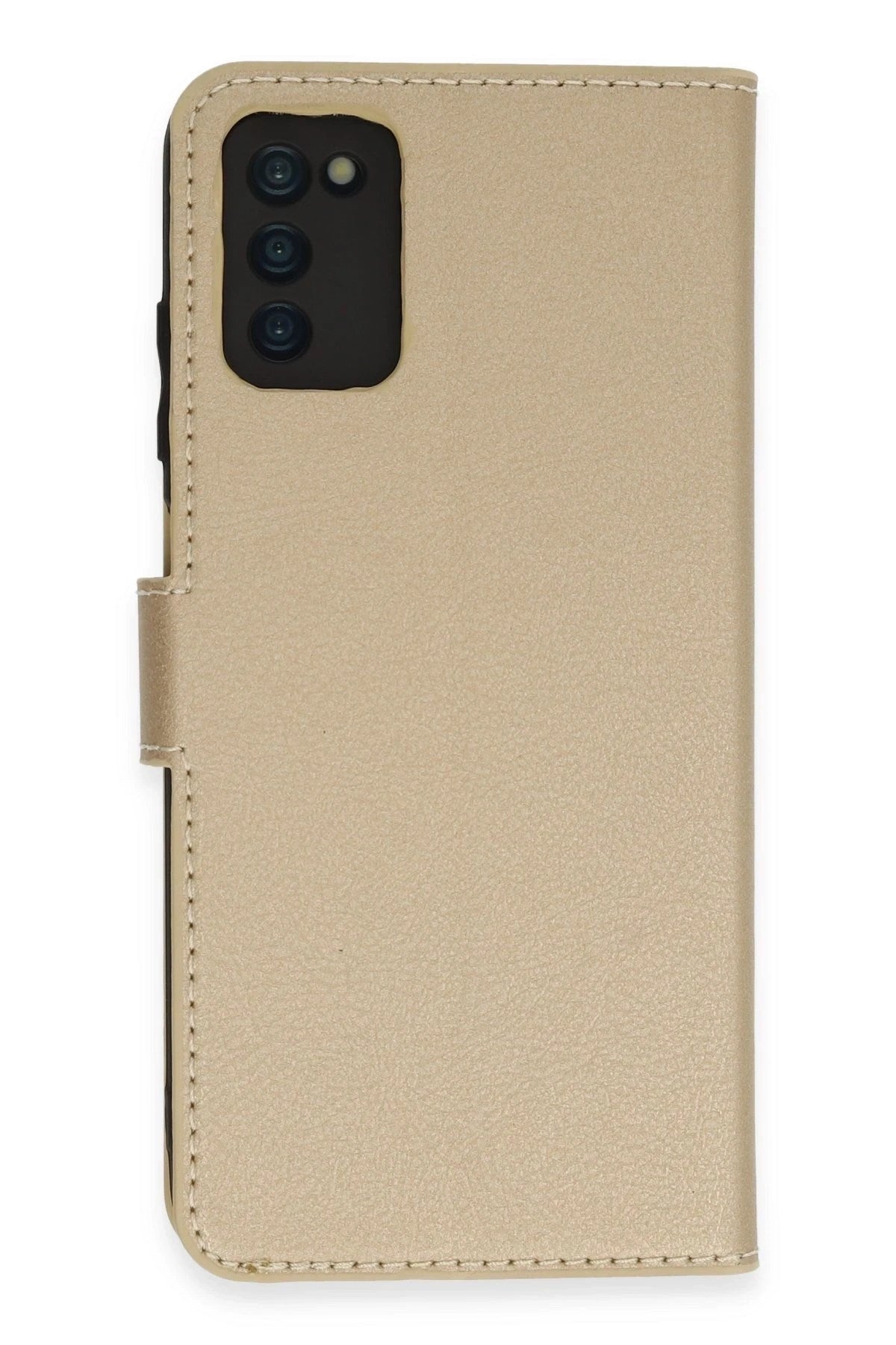 Mey İthalat® Samsung Galaxy A03S Kılıf Trend S Plus Kapaklı Kılıf - Gold