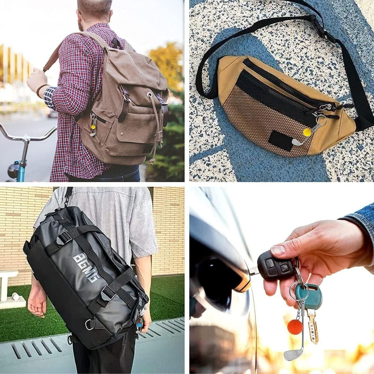 Gerçekçi Golf Tasarımlı Şık Anahtarlık Kolye Çanta Süsü Golf Keychain