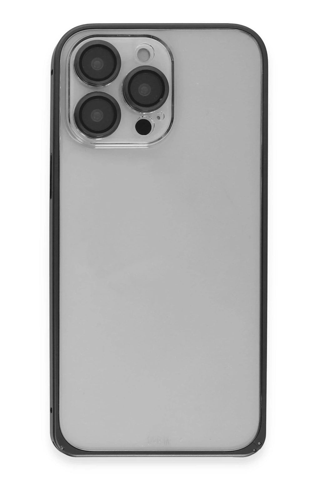 Mey İthalat® iPhone 15 Pro Metal Bumper Mat Kapak - Siyah