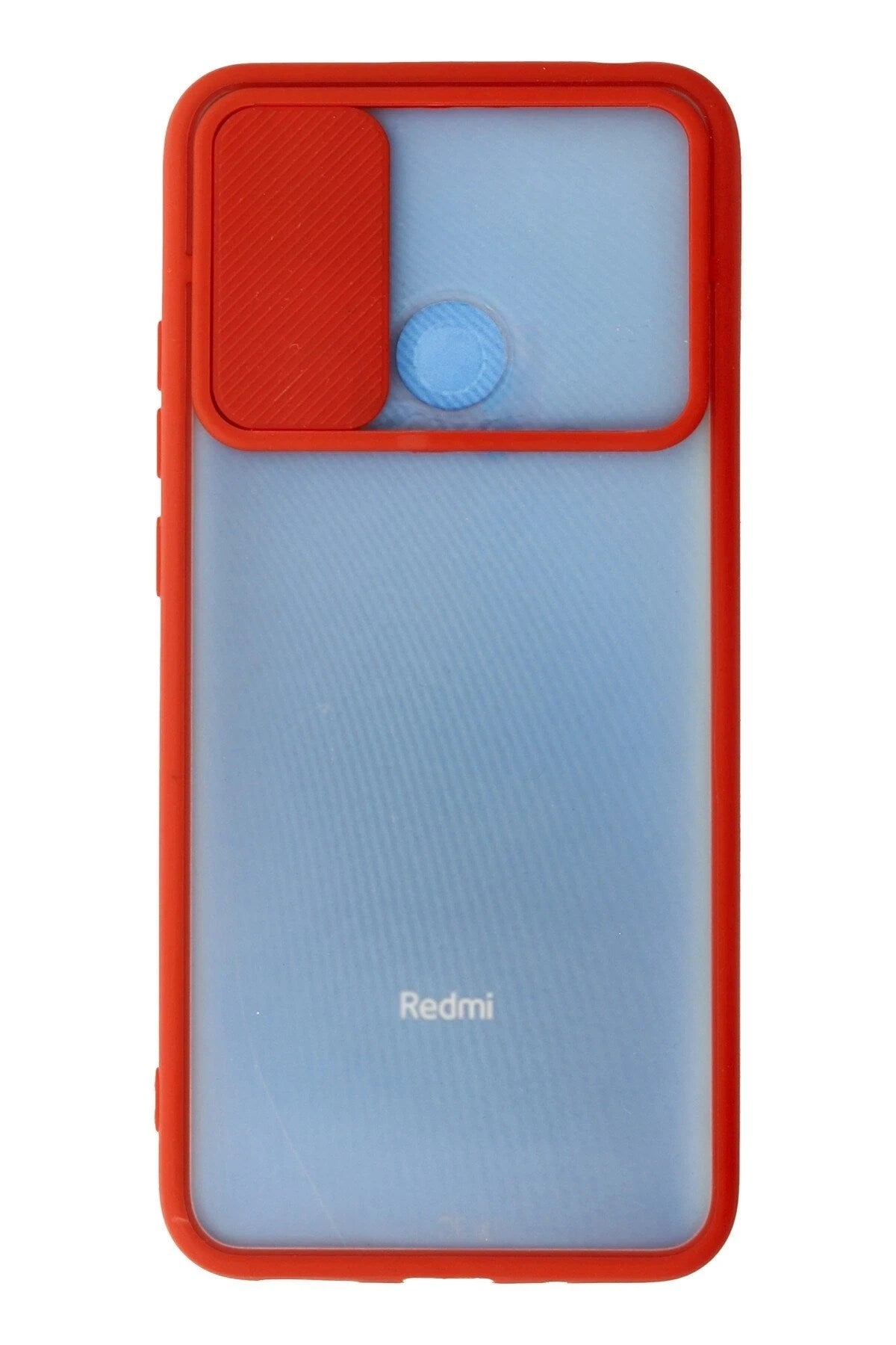 Mey İthalat® Redmi 9C Kılıf Palm Buzlu Kamera Sürgülü Silikon - Kırmızı