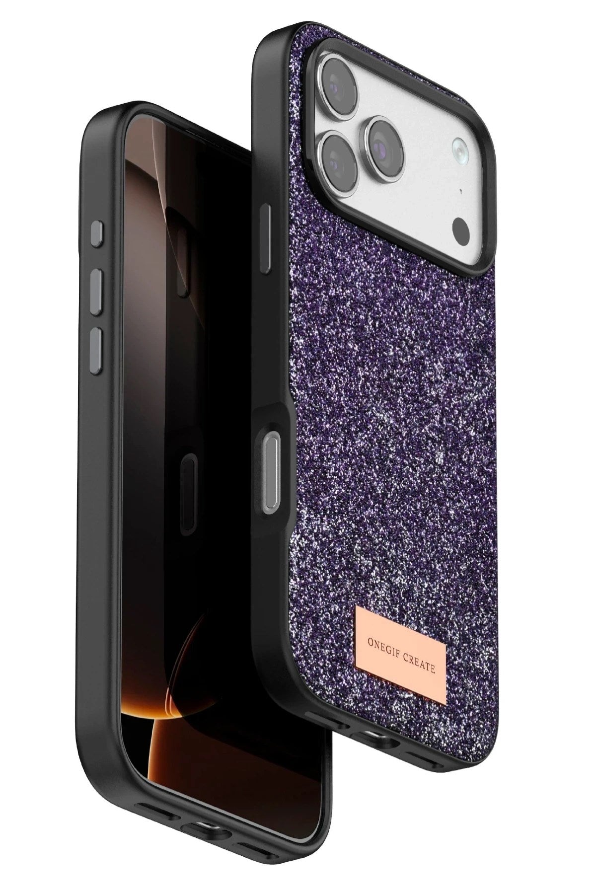 Mey İthalat® iPhone 17 Pro Bright Simli Kapak - Derin Mor