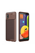 Mey İthalat® Samsung Galaxy A01 Core Kılıf Auto Focus Karbon Kapak - Kahverengi