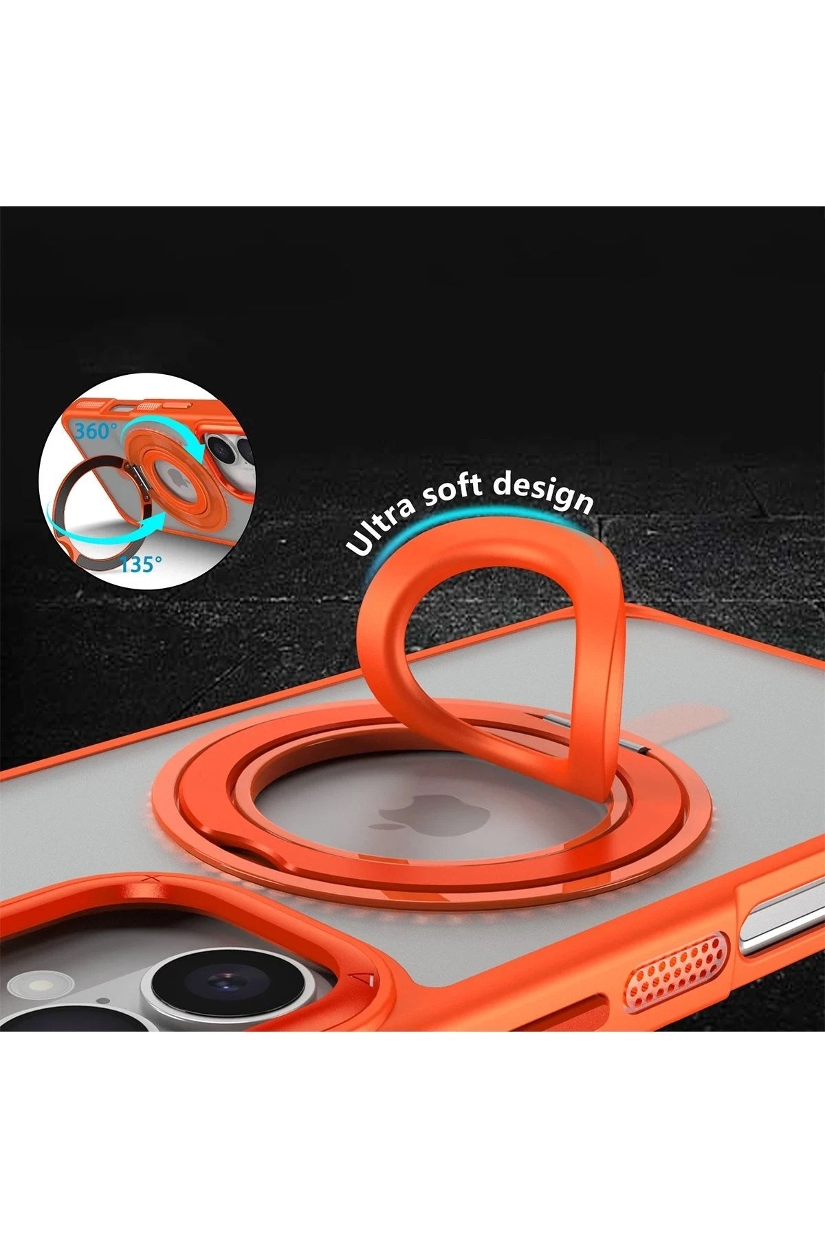 Mey İthalat® iPhone 16 Banza Magsafe Standlı Kapak - Lacivert
