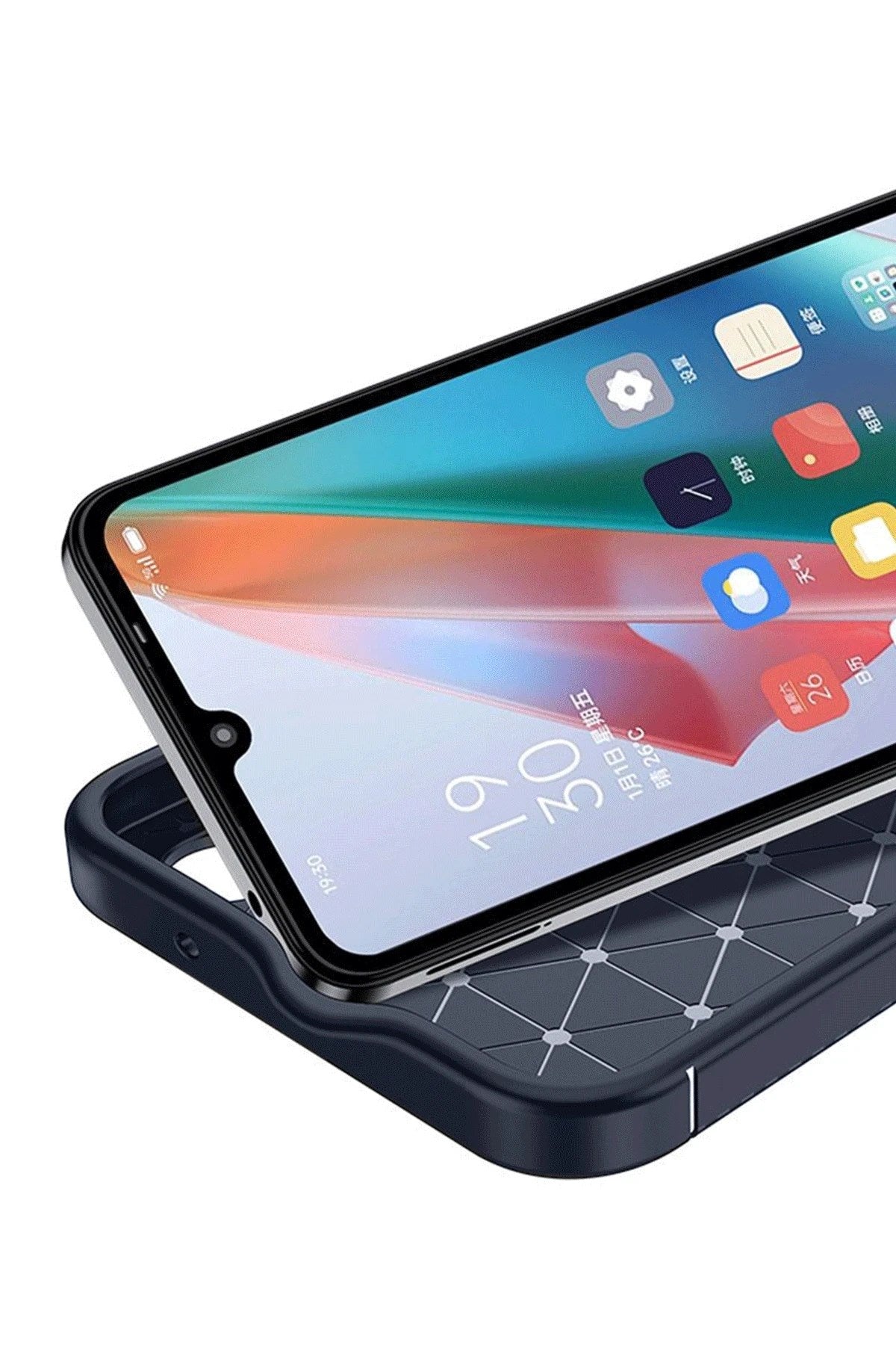 Mey İthalat® Samsung Galaxy A06 Kılıf Auto Focus Karbon Kapak - Lacivert
