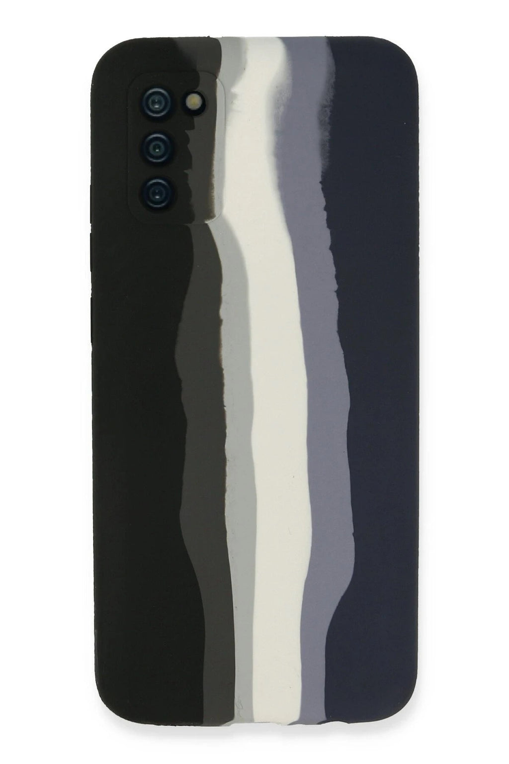 Mey İthalat® Samsung Galaxy A03S Kılıf Ebruli Lansman Silikon - Siyah-Lacivert