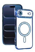 Mey İthalat® iPhone 17 Air Joke Simli Magneticsafe Kılıf - Mavi