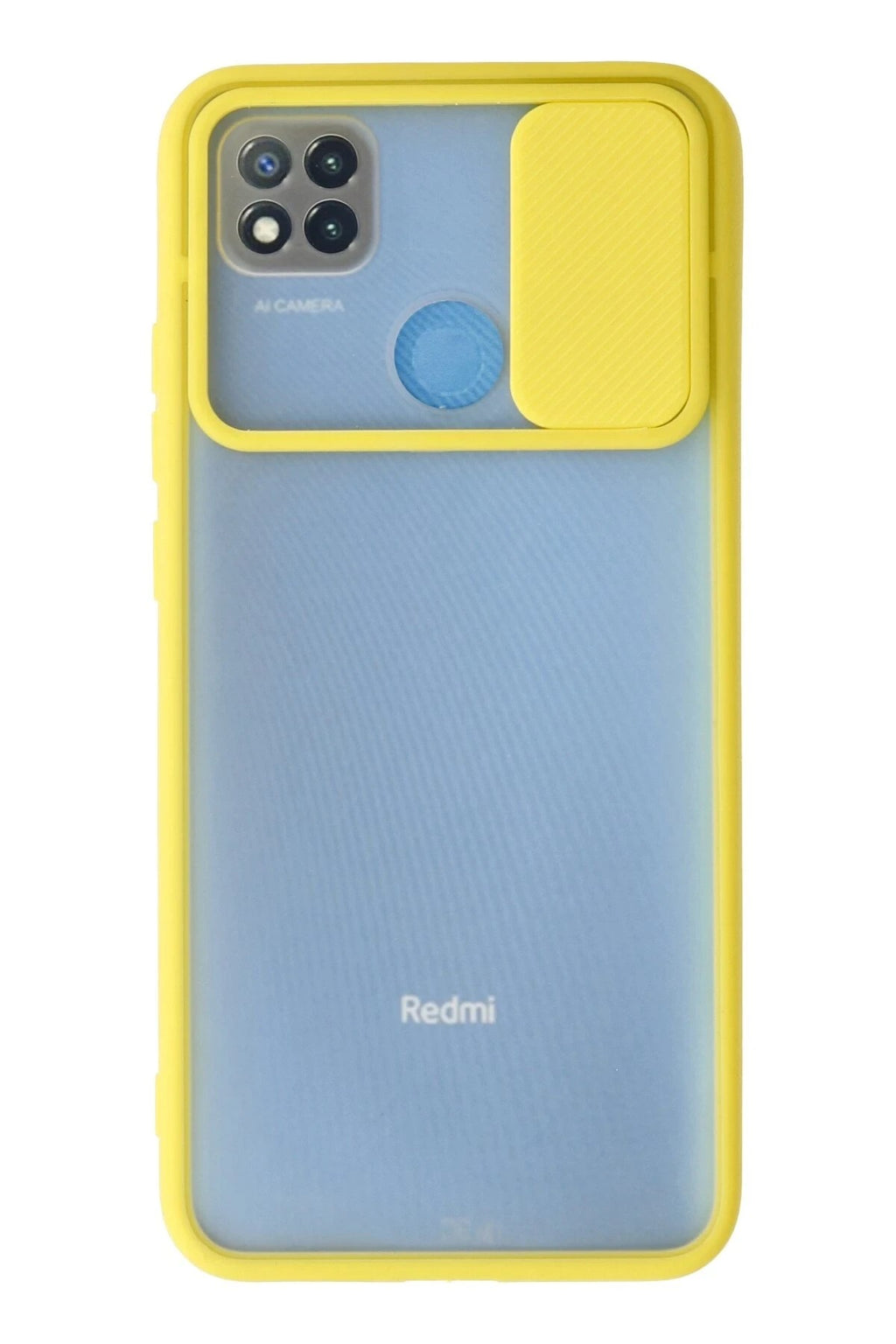 Mey İthalat® Redmi 9C Kılıf Palm Buzlu Kamera Sürgülü Silikon - Sarı