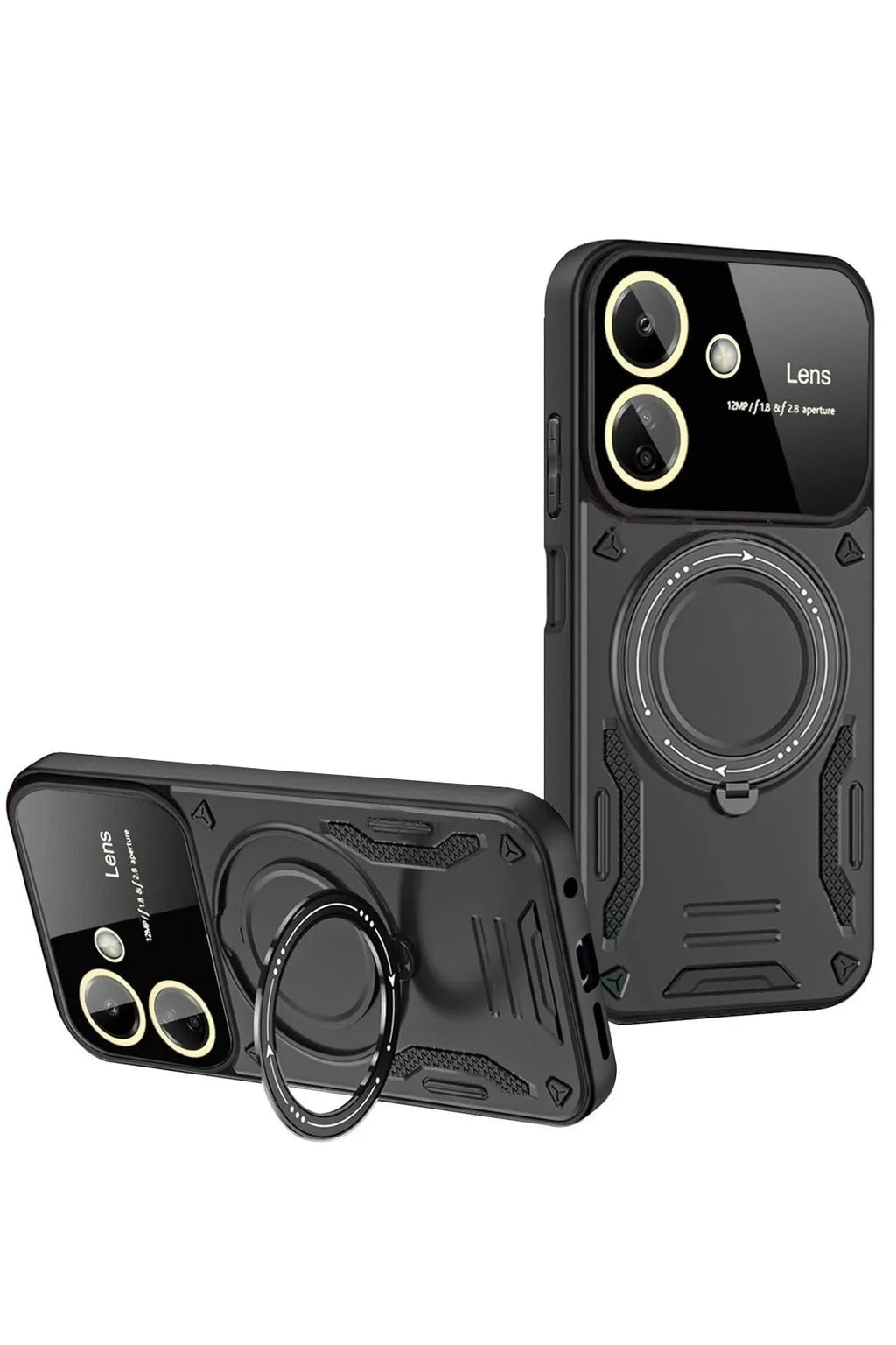 Mey İthalat® Redmi 13C Kılıf Joy Lens Standlı Kapak - Siyah