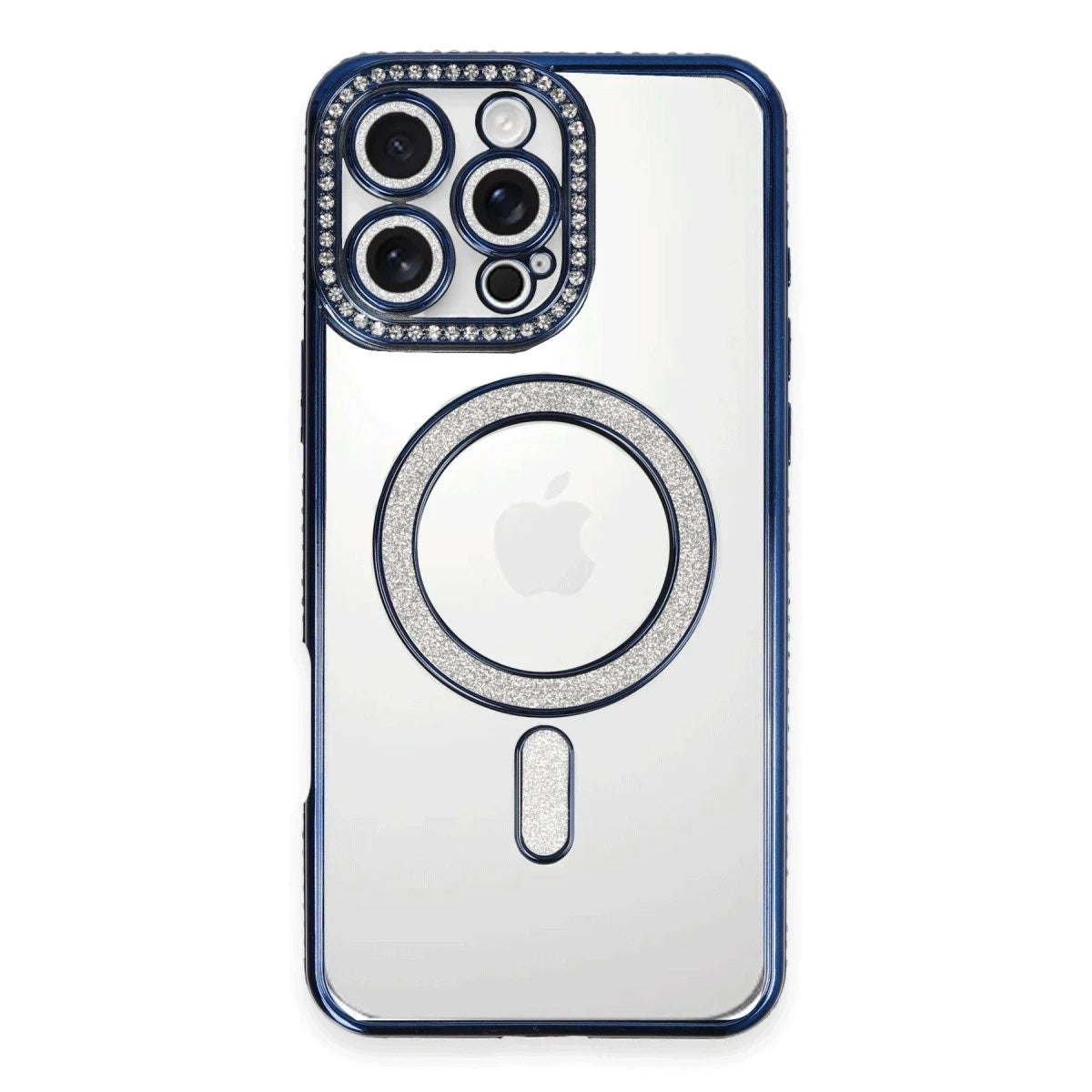 Mey İthalat® iPhone 16 Pro Max Kılıf Joke Simli Magneticsafe Kılıf - Lacivert