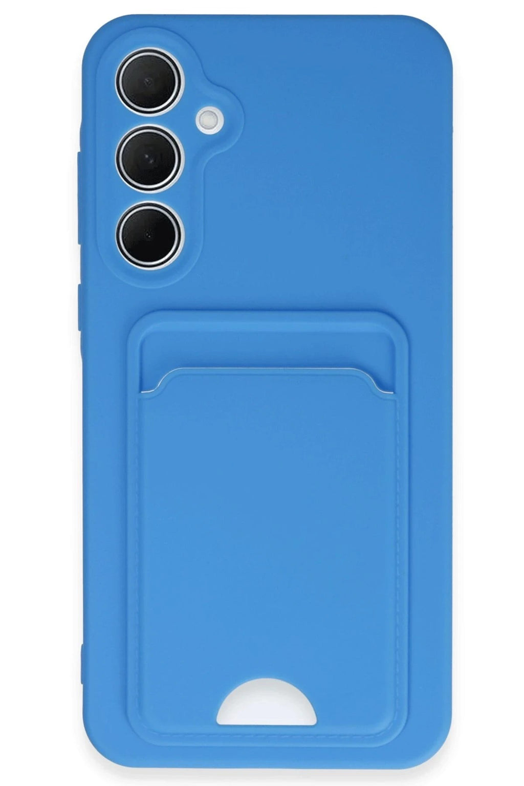 Mey İthalat® Samsung Galaxy A35 5G Kılıf Kelvin Kartvizitli Silikon - Mavi