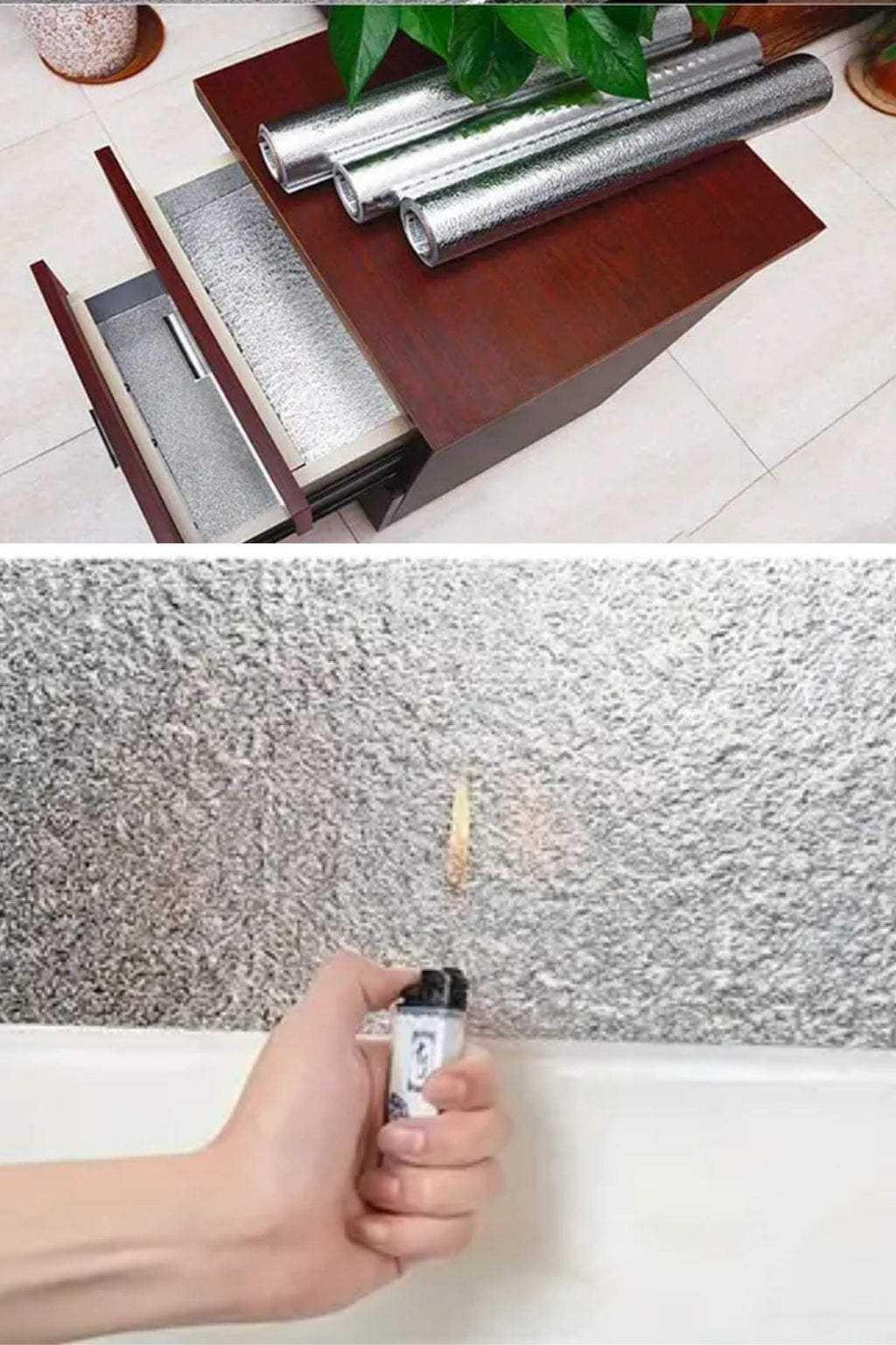 Rulo Gümüş Alüminyum Folyo Duvar Kağıdı, Kendinden Yapışkanlı Raf İçi, Su Geçirmez Folyo 2 mt x 60 cm