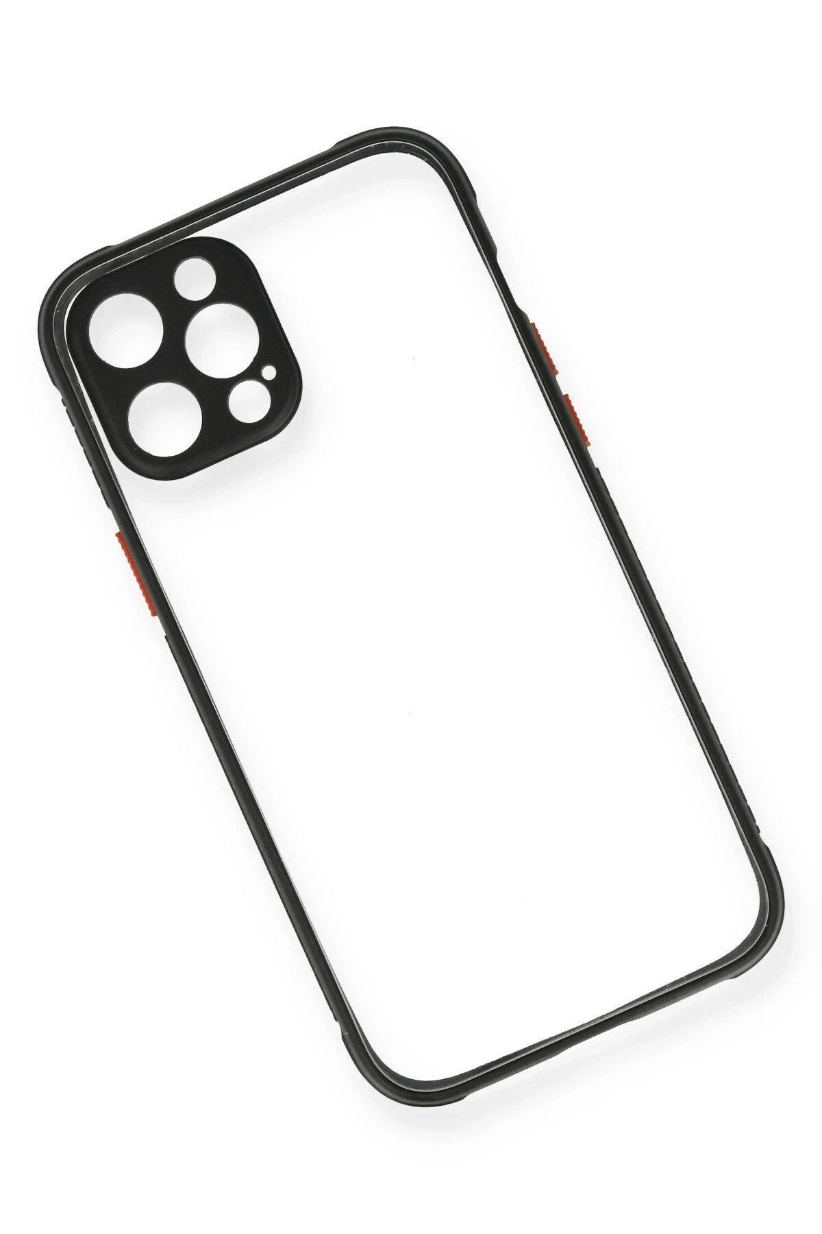 Mey İthalat® iPhone 12 Pro Kılıf Miami Şeffaf Silikon - Siyah