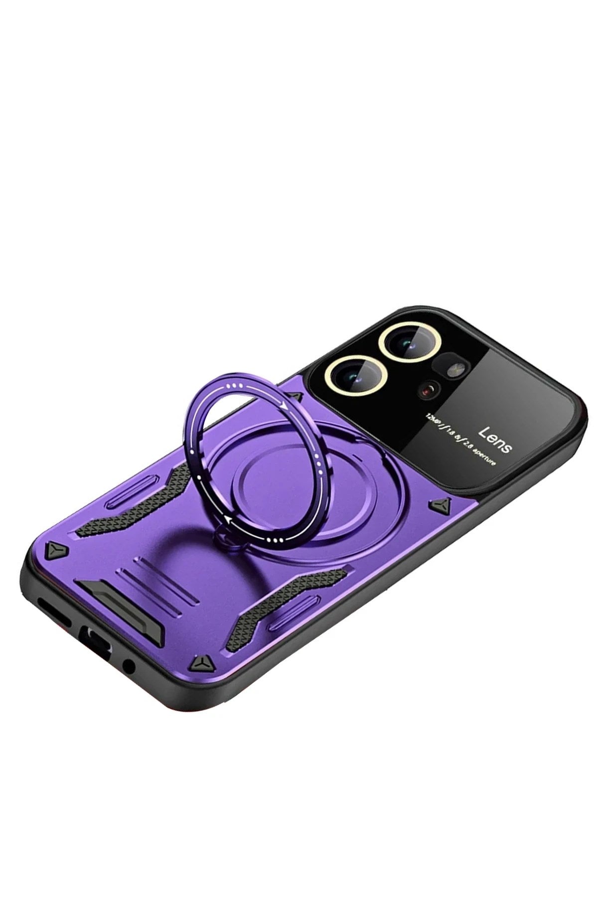 Mey İthalat® Vivo Y16 Kılıf Joy Lens Standlı Kapak - Mor