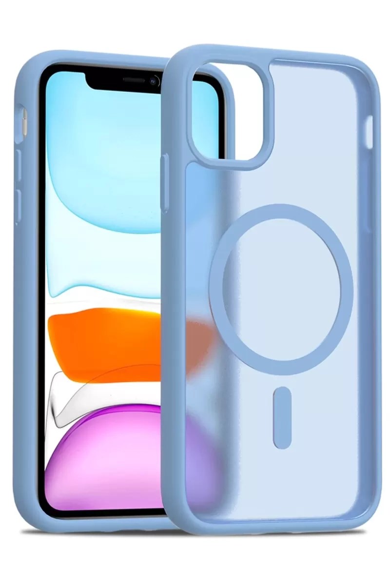 Mey İthalat® iPhone 12 Jota Magsafe Kapak - Açık Mavi