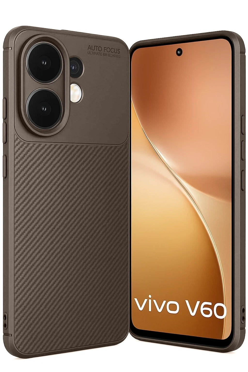 Mey İthalat® Vivo V60 5G Auto Focus Karbon Kapak - Kahverengi