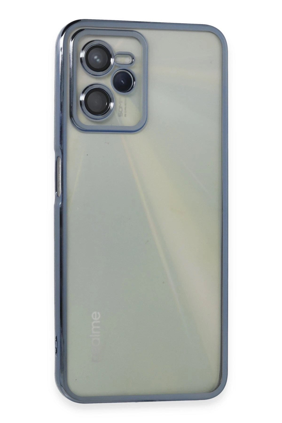 Mey İthalat® Realme C35 Kılıf Lensli Silikon - Açık Mavi