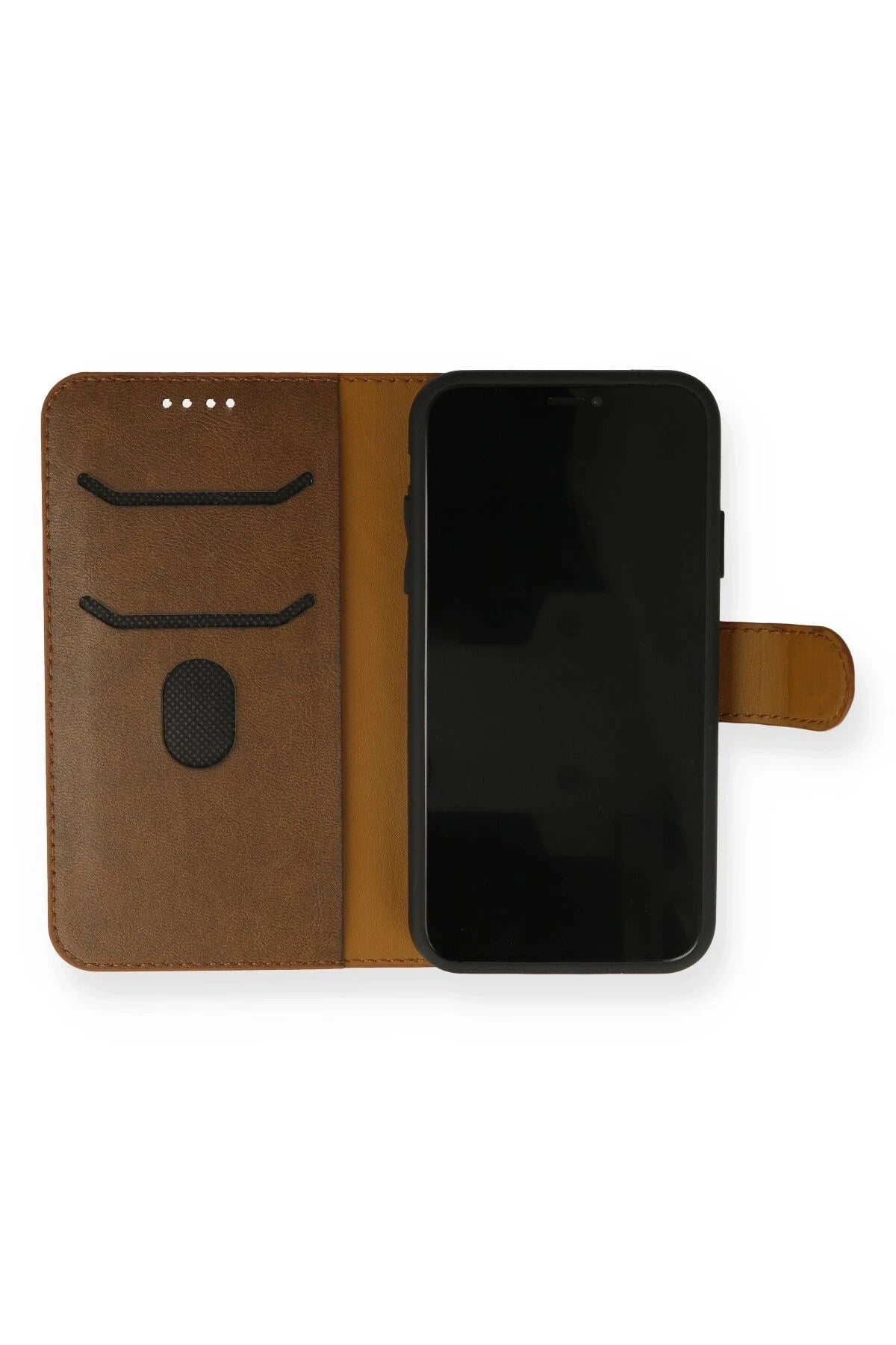 Mey İthalat® iPhone 13 Mini Kılıf Trend S Plus Kapaklı Kılıf - Taba