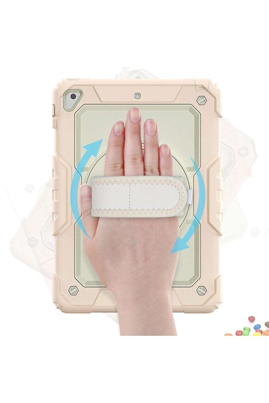 Mey İthalat® iPad 5 Air 9.7 Kılıf Strap New Tablet Kapak - Pembe