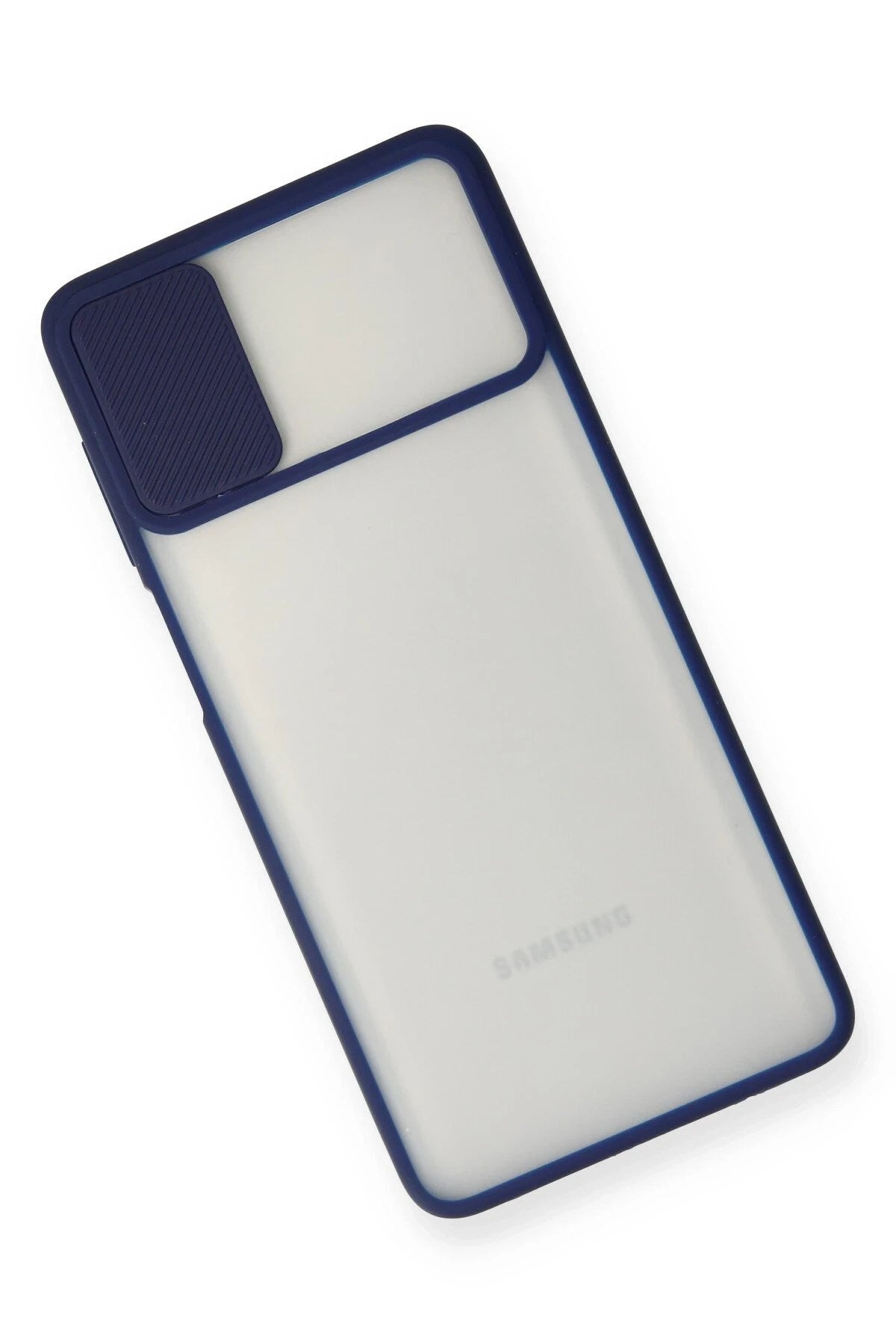 Mey İthalat® Samsung Galaxy M51 Kılıf Palm Buzlu Kamera Sürgülü Silikon - Lacivert