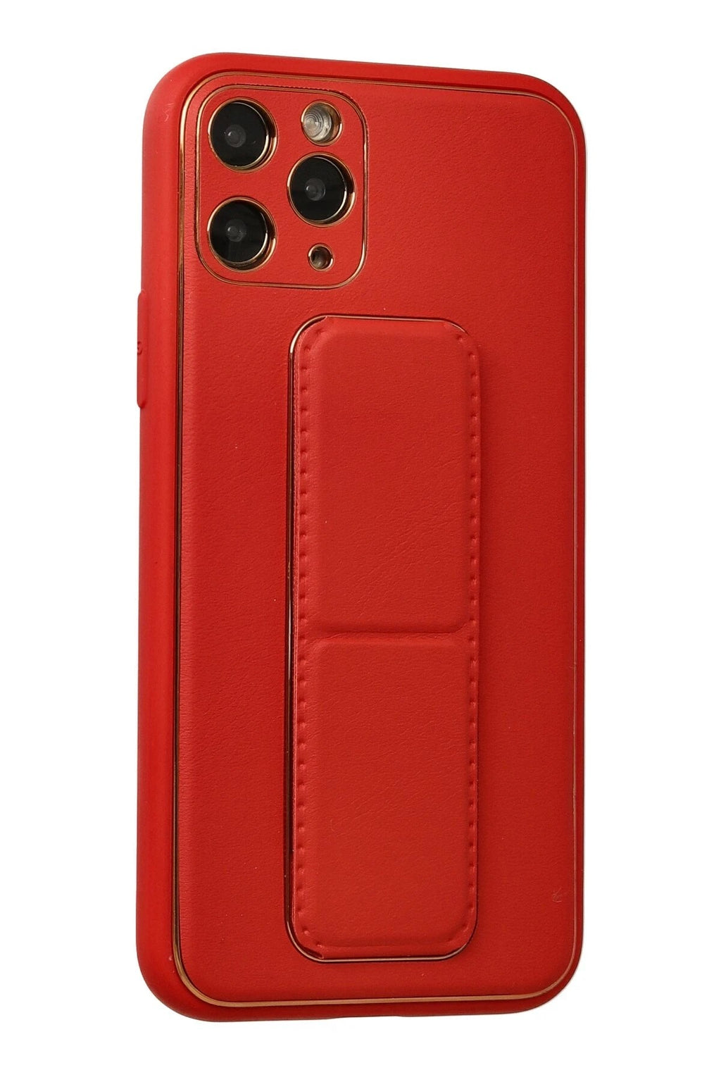 Mey İthalat® iPhone 11 Pro Kılıf Coco Deri Standlı Kapak - Kırmızı