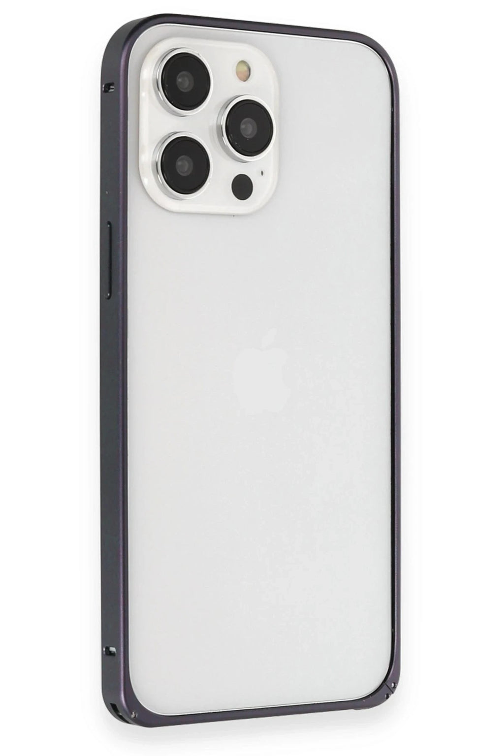 Mey İthalat® iPhone 15 Pro Max Kılıf Metal Bumper Magneticsafe Kapak - Lacivert