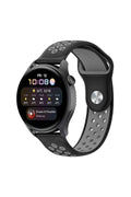 Mey İthalat® Watch 20mm Spor Delikli Kordon - Siyah-Gri