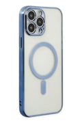 Mey İthalat® iPhone 14 Pro Kılıf Magneticsafe Lazer Silikon - Sierra Blue