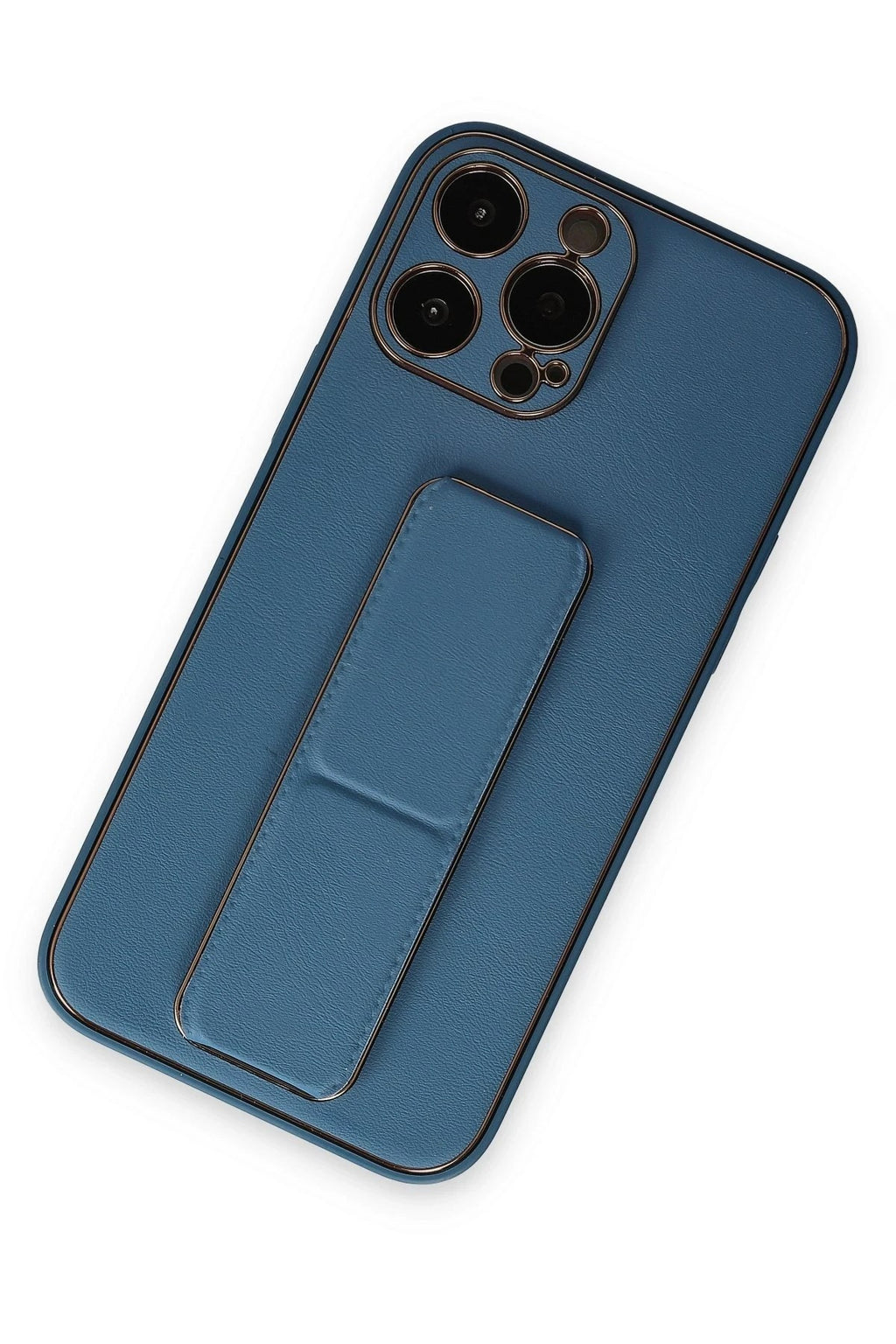 Mey İthalat® iPhone 13 Pro Kılıf Coco Deri Standlı Kapak - Açık Mavi