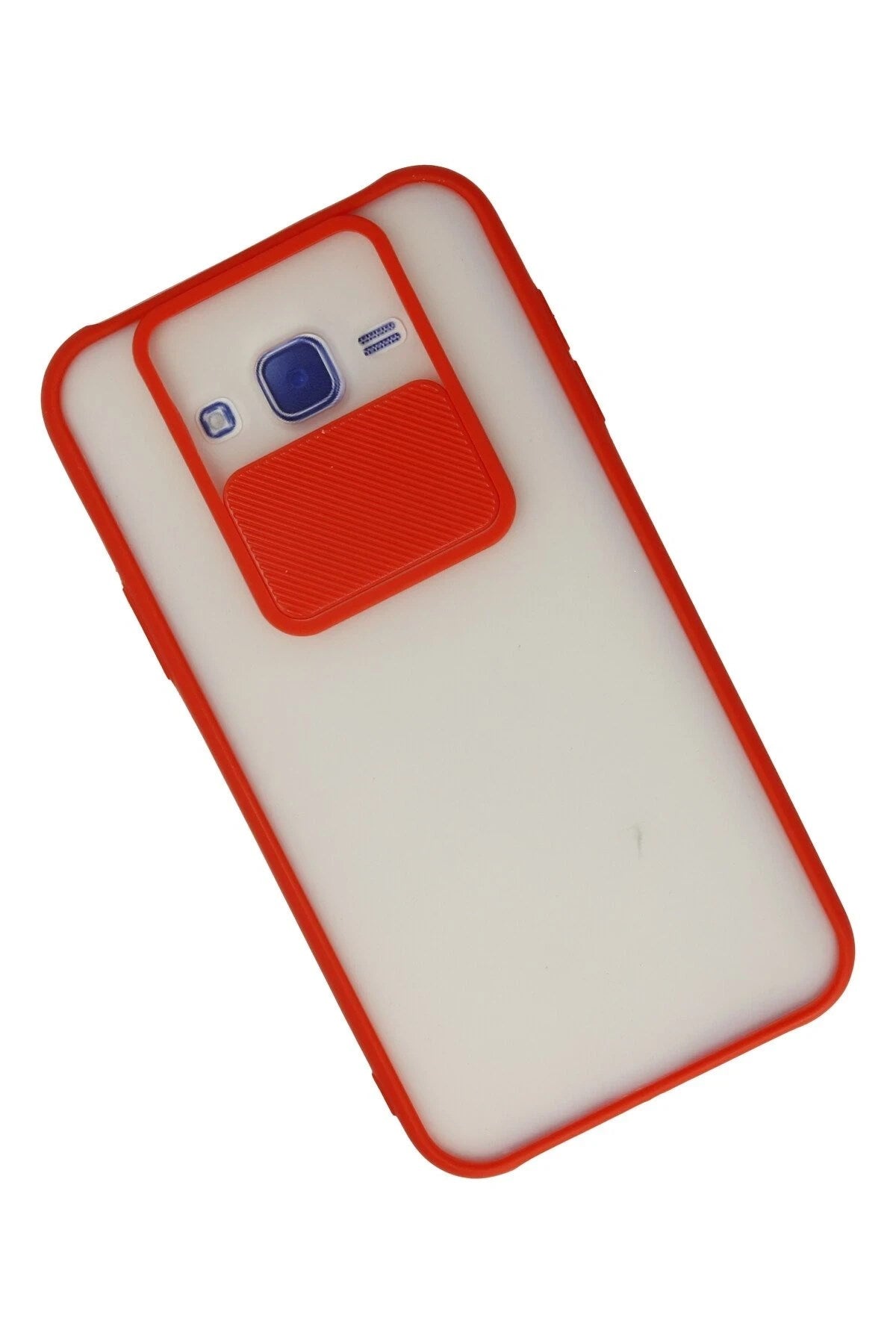 Mey İthalat® Samsung Galaxy J7 Kılıf Palm Buzlu Kamera Sürgülü Silikon - Kırmızı