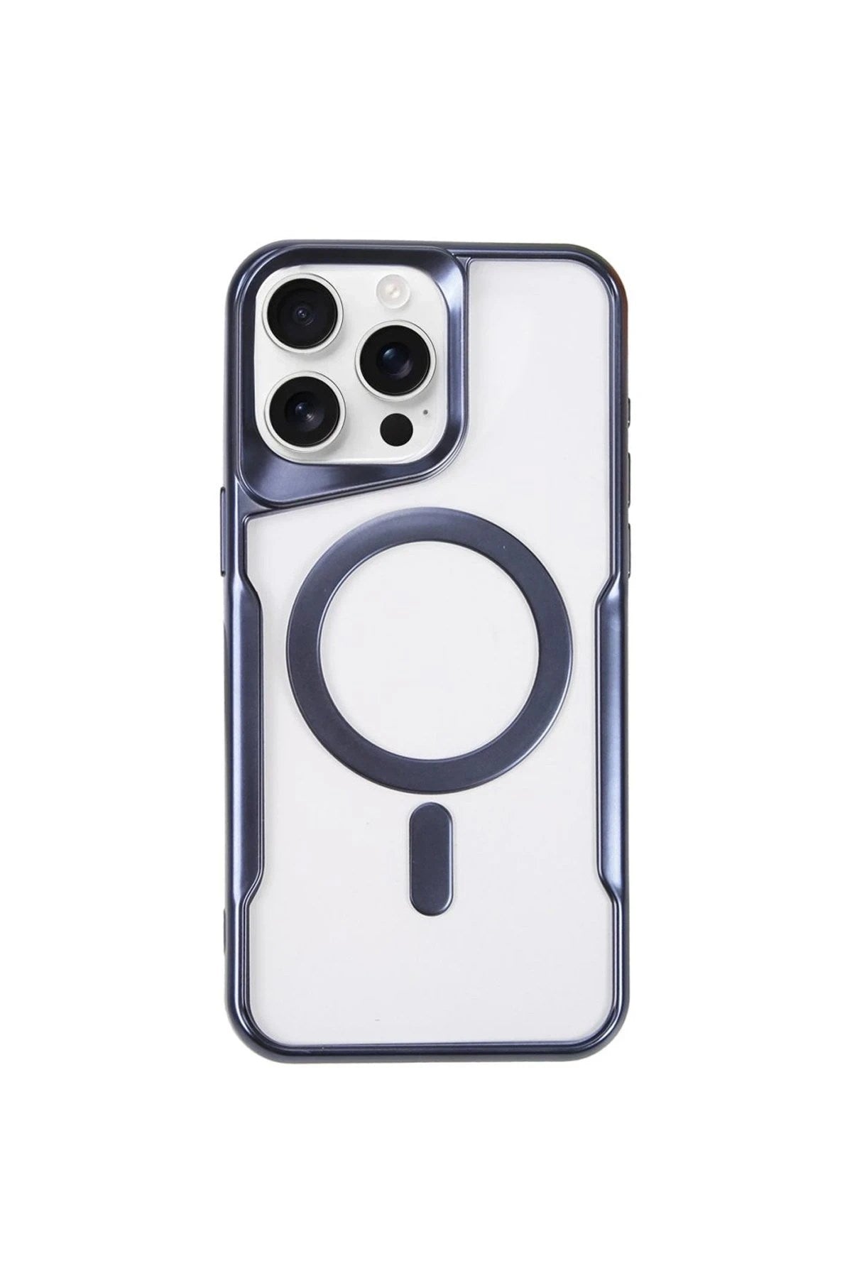 Mey İthalat® iPhone 14 Pro Max Kılıf Boyi Magsafe Silikon Kapak - Lacivert