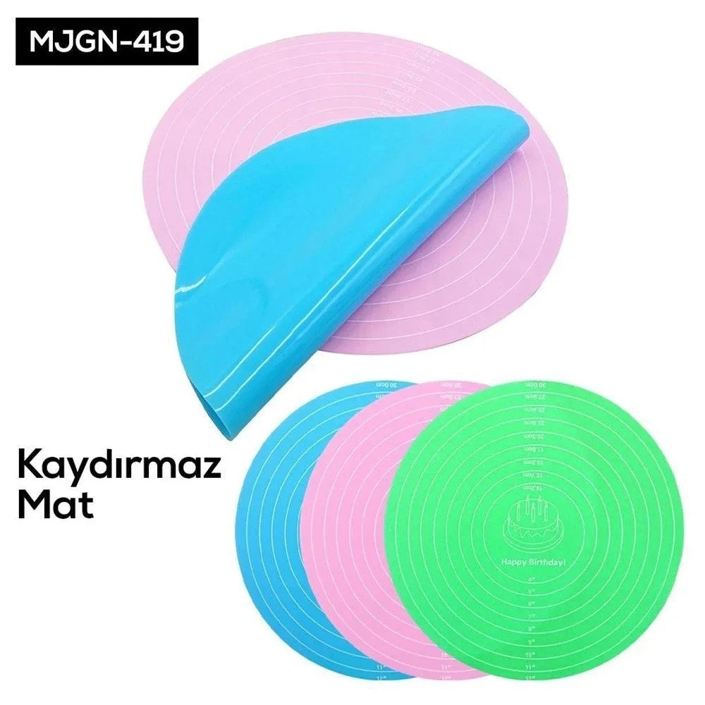 Kaydırmaz Silikon Hamur Açma Matı | 50x40 cm Ölçülü Silpat Hamur Hazırlama Matı