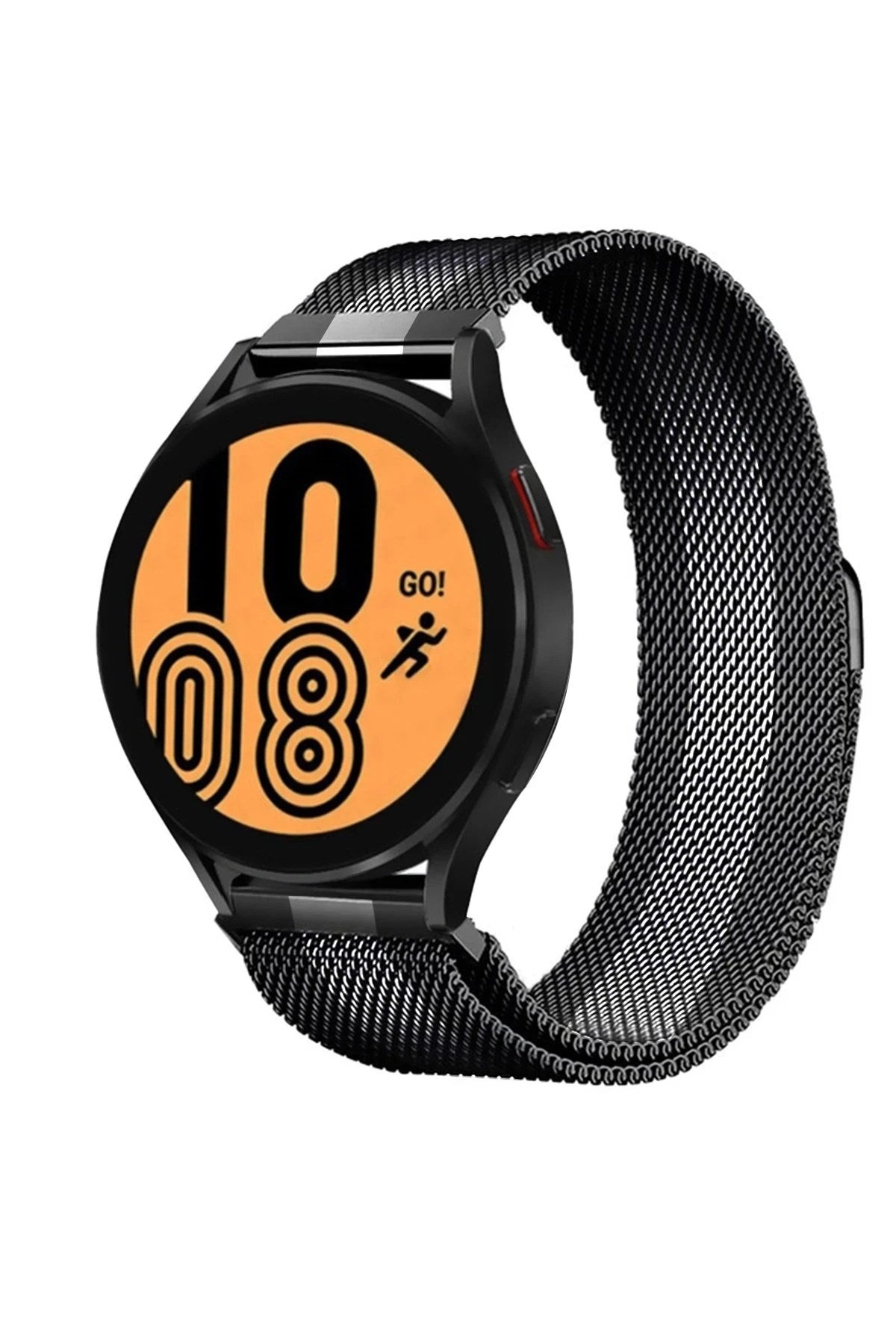 Mey İthalat® Watch 20mm Metal Mıknatıslı Kordon - Siyah-Beyaz