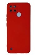 Mey İthalat® Realme C25Y Kılıf Nano içi Kadife Silikon - Kırmızı