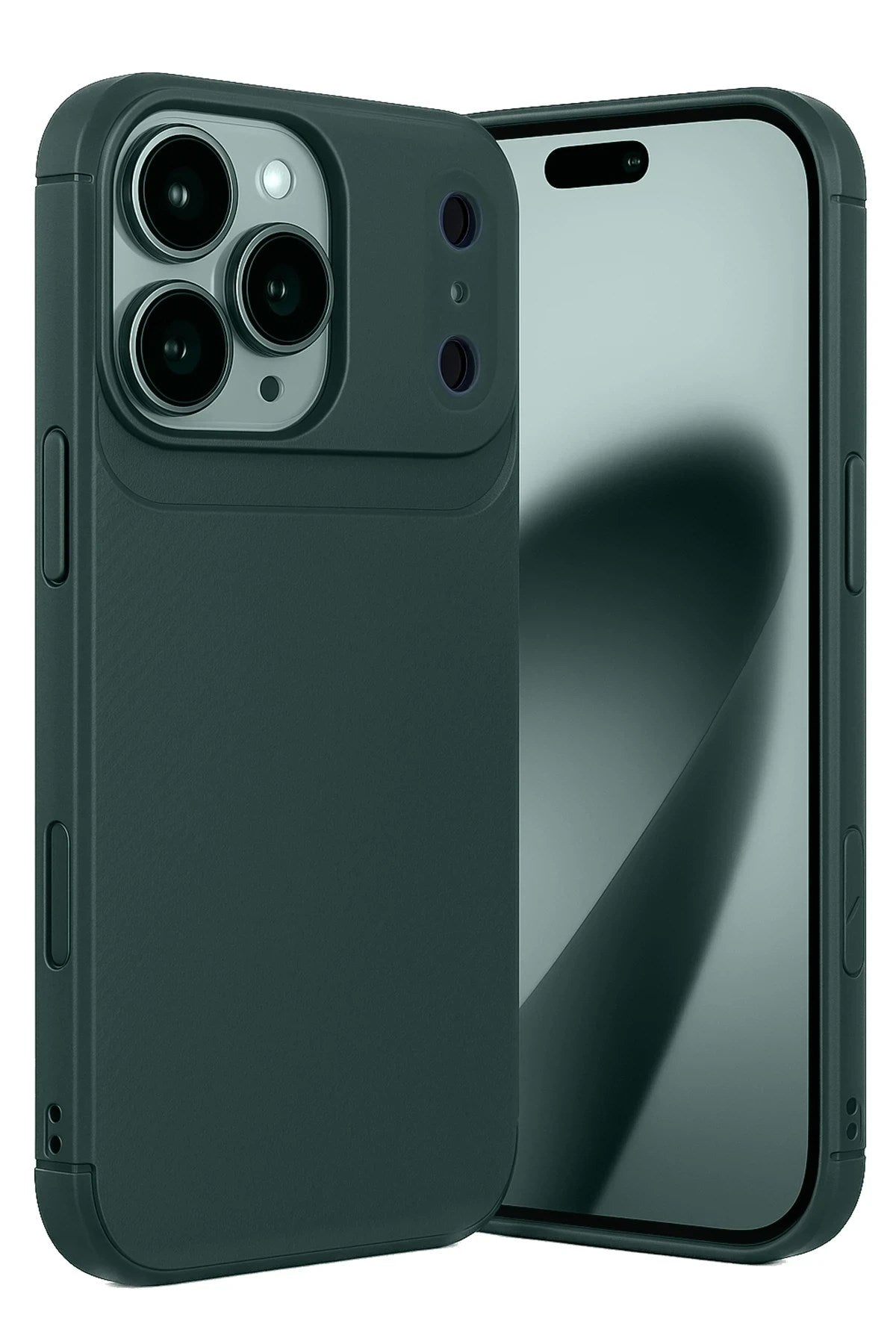 Mey İthalat® iPhone 17 Pro Auto Focus Karbon Kapak - Koyu Yeşil
