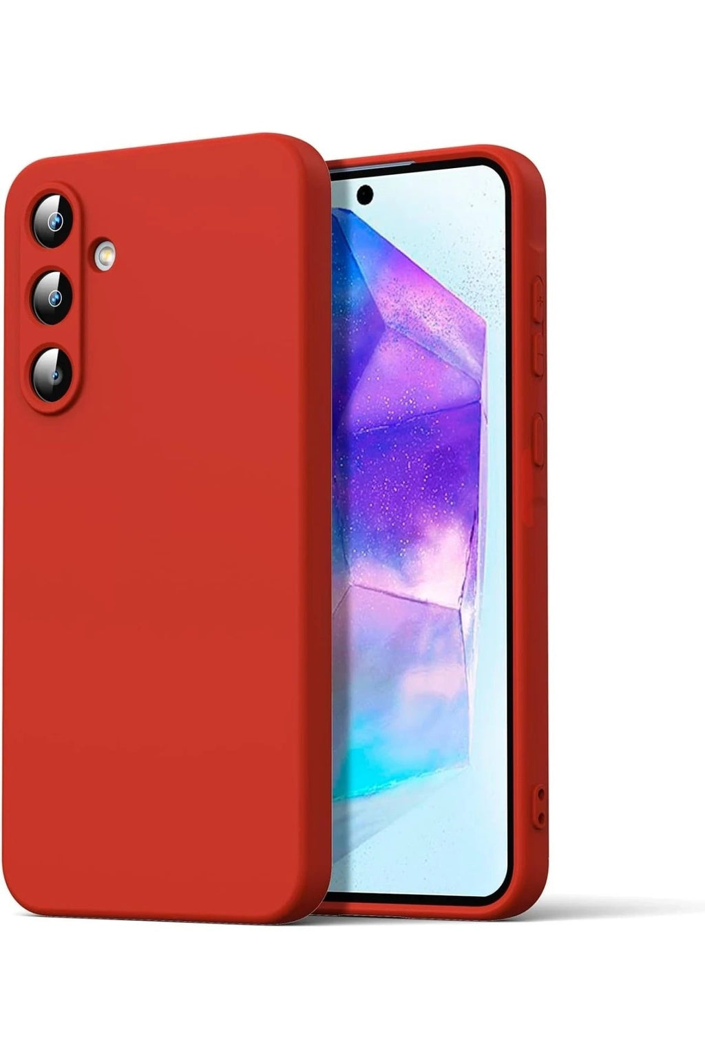 Mey İthalat® Samsung Galaxy A16 5G Kılıf Nano içi Kadife Silikon - Kırmızı