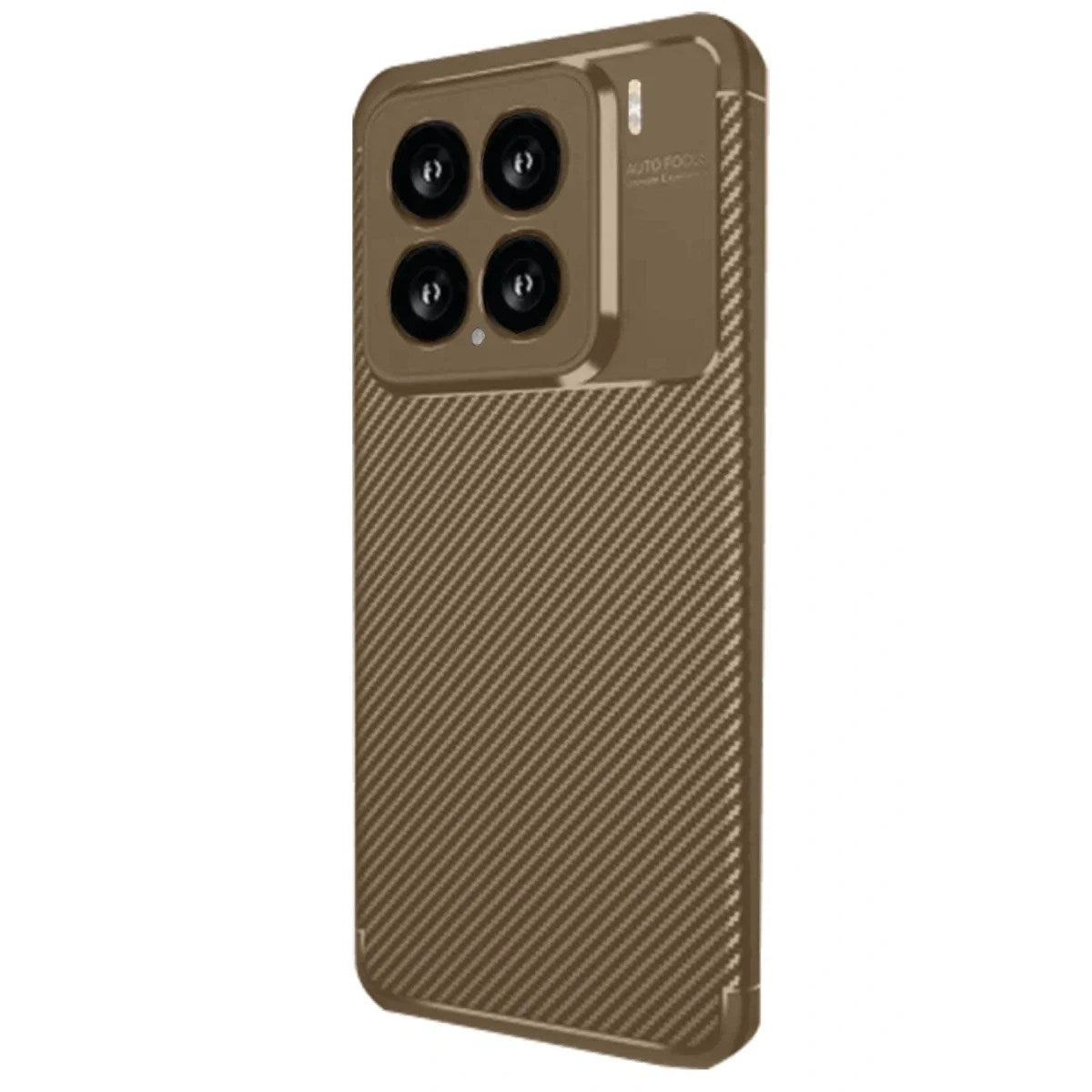 Mey İthalat® Mi 15 Kılıf Auto Focus Karbon Kapak - Kahverengi