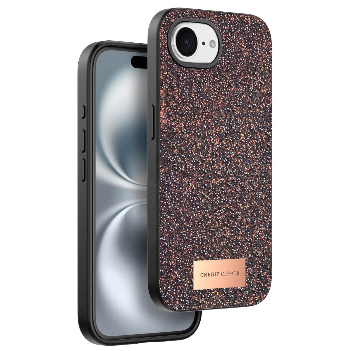 Mey İthalat® iPhone 16E Bright Simli Kapak - Derin Mor