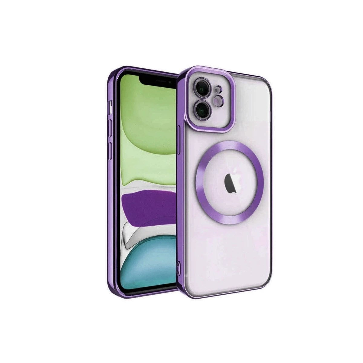 Mey İthalat® iPhone 12 Kılıf Kross Magneticsafe Kapak - Mor