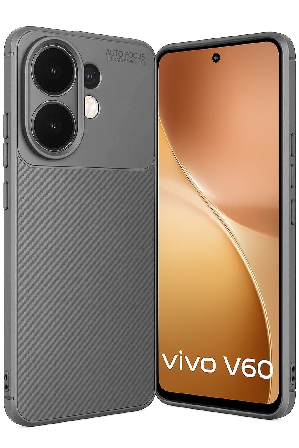 Mey İthalat® Vivo V60 5G Auto Focus Karbon Kapak - Gri
