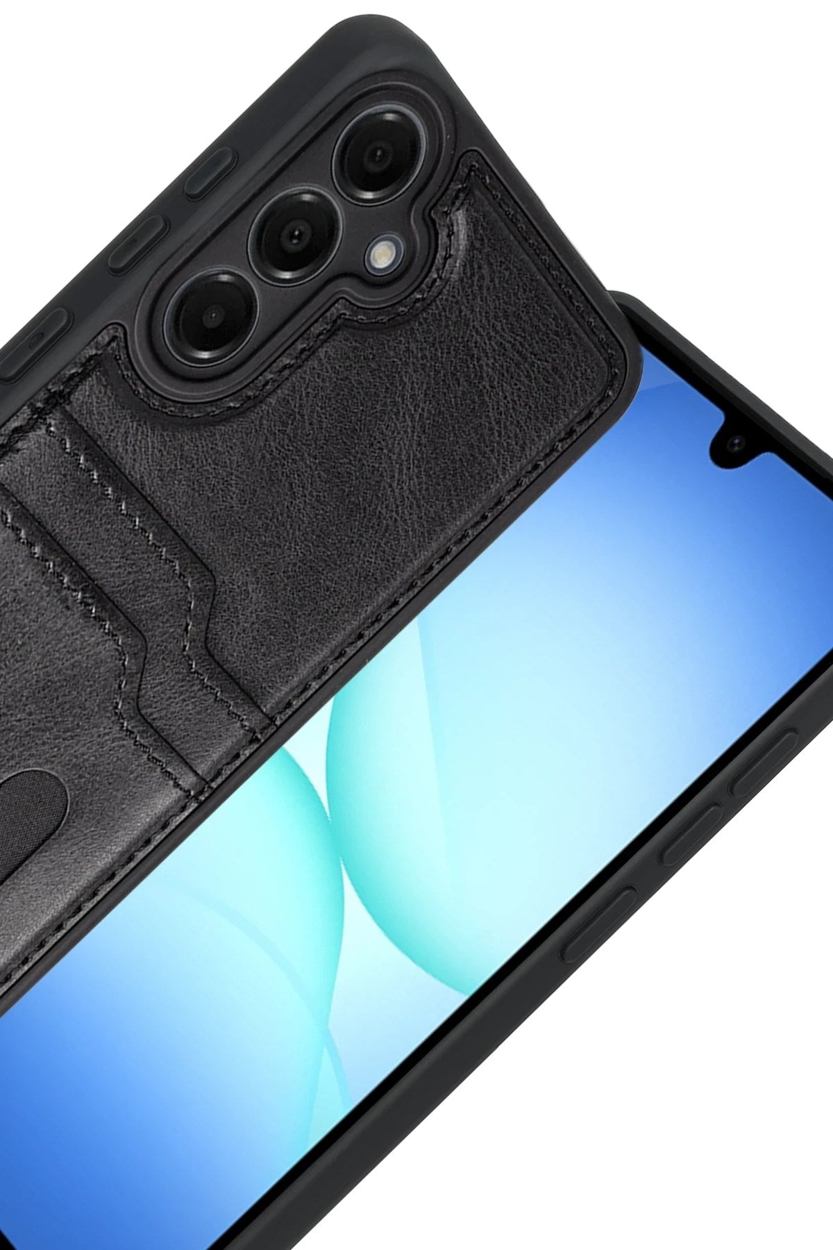 Mey İthalat® Samsung Galaxy A17 5G Sara Kartvizitli Deri Kılıf - Siyah