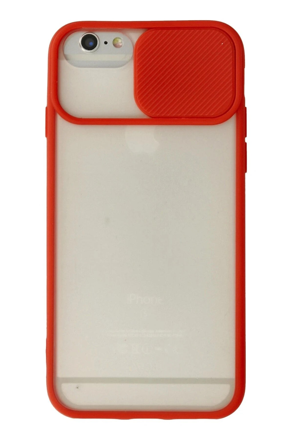 Mey İthalat® iPhone 6 Kılıf Palm Buzlu Kamera Sürgülü Silikon - Kırmızı