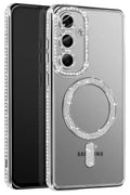 Mey İthalat® Samsung Galaxy A37 5G Joke Simli Magneticsafe Kılıf - Gümüş